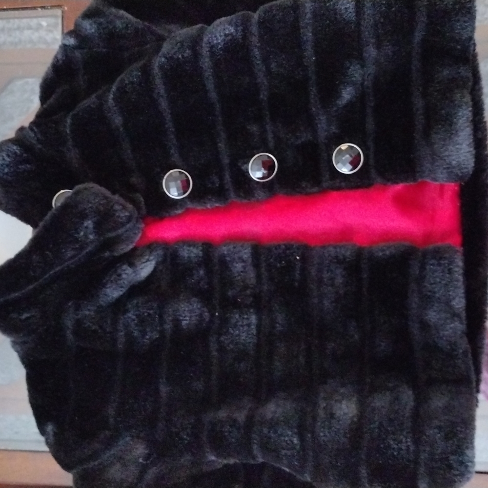 Girls faux fur dress coat
